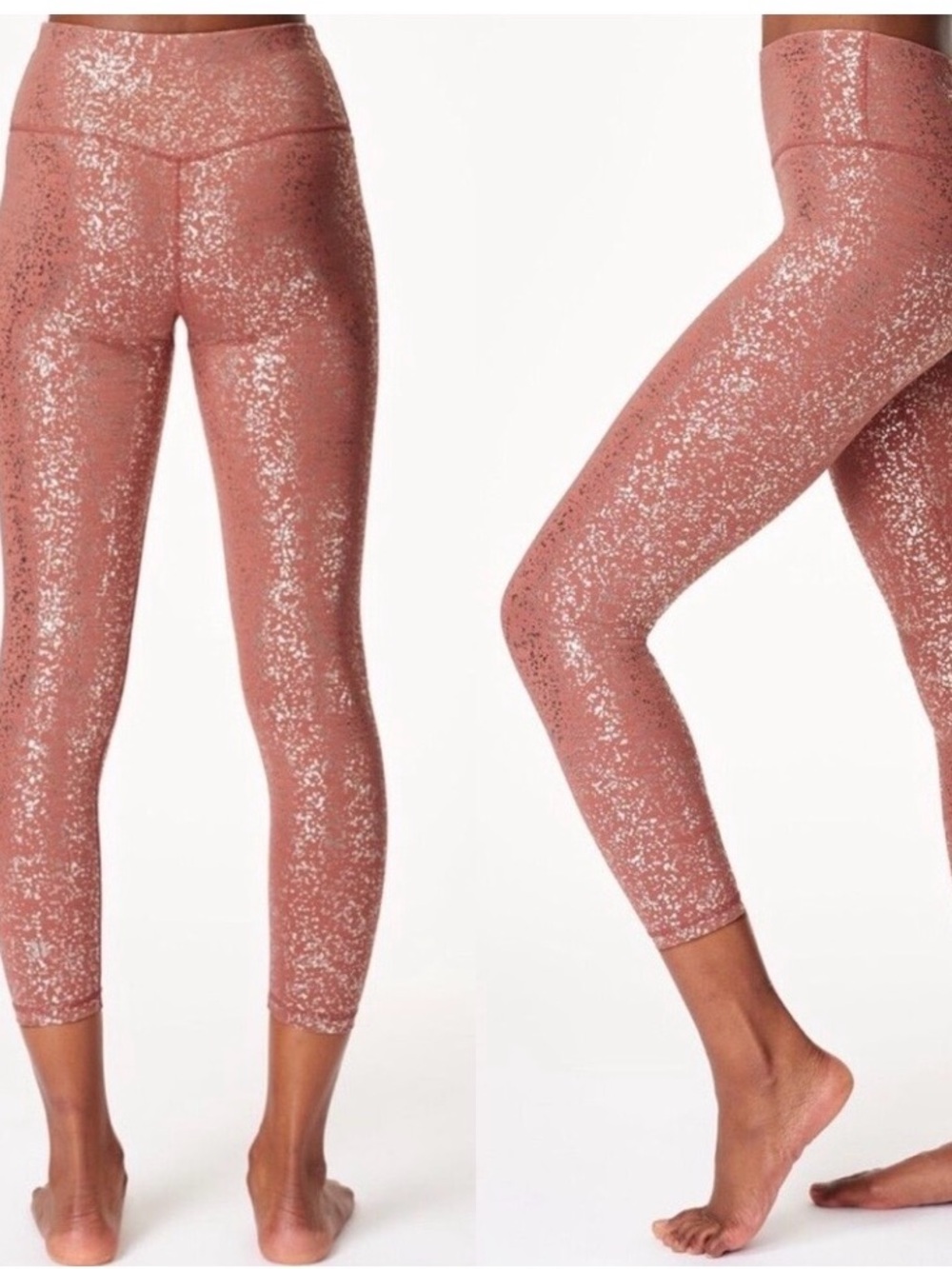 Sweaty Betty Disco Metallic 7/8 Leggings SZ L NWT